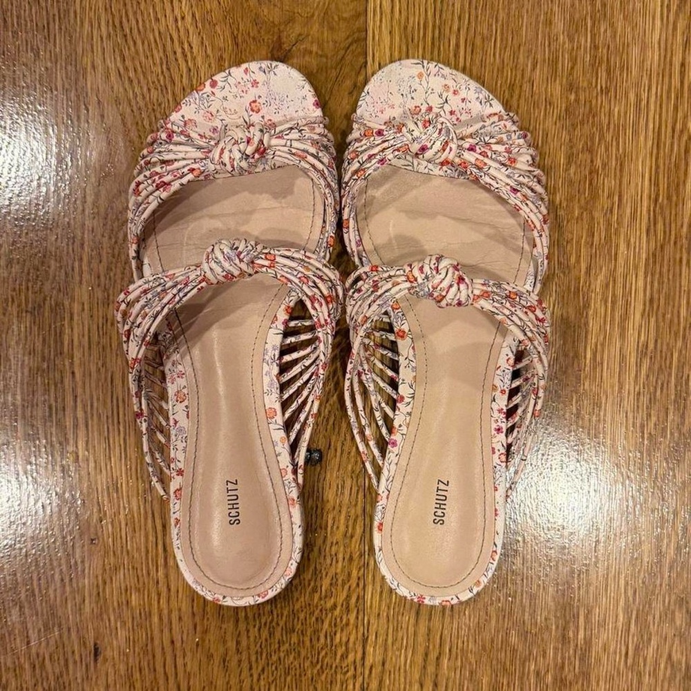 Schutz Floral Sandals (Size 8)